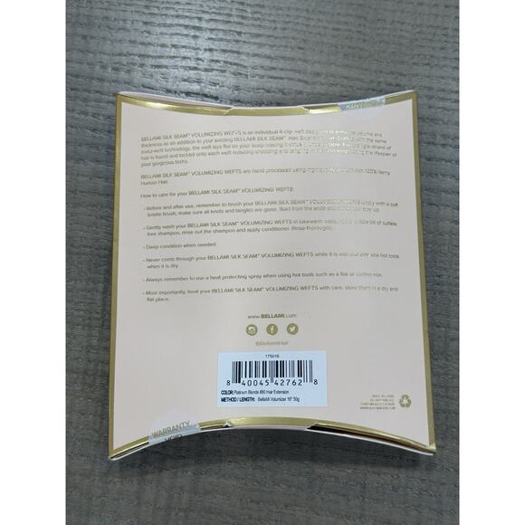 BELLAMI Silk Seam Volumizer Weft 16" Individual 4-Clip Weft 50g Platinum Blonde - Picture 3 of 8